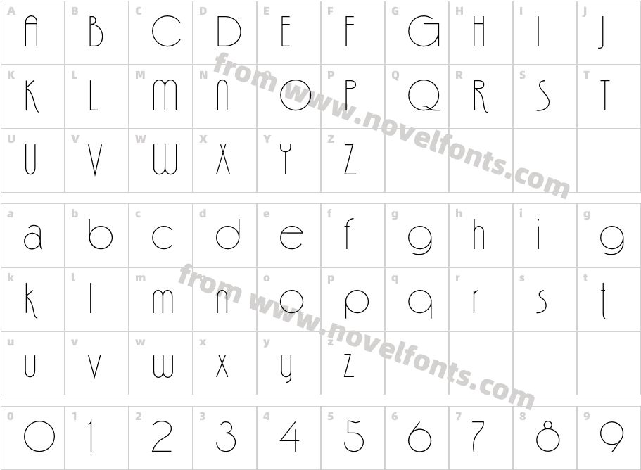 FinaFontCharacter Map