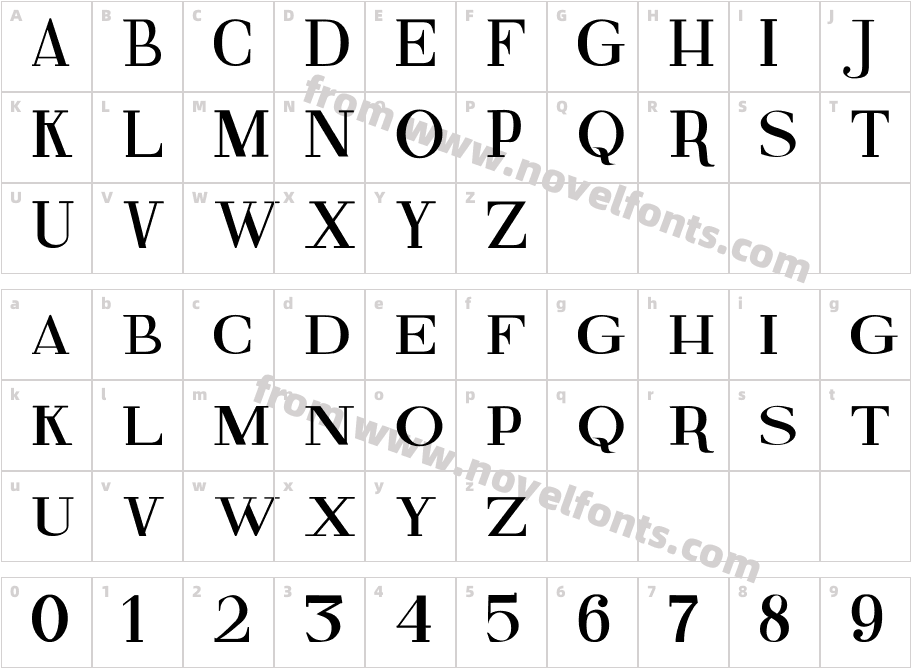 Fine SerifCharacter Map