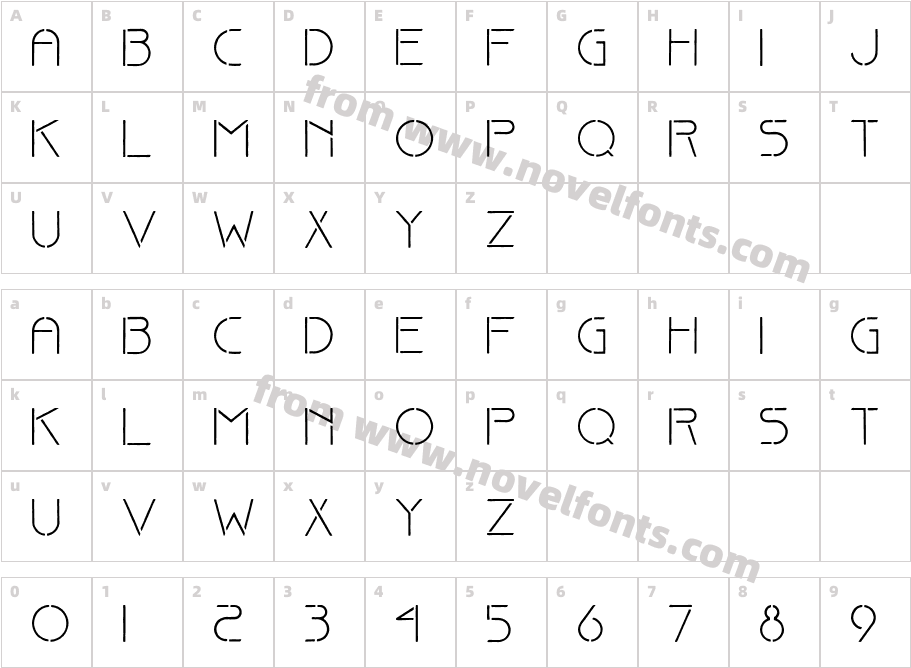 Fine stencil fineCharacter Map