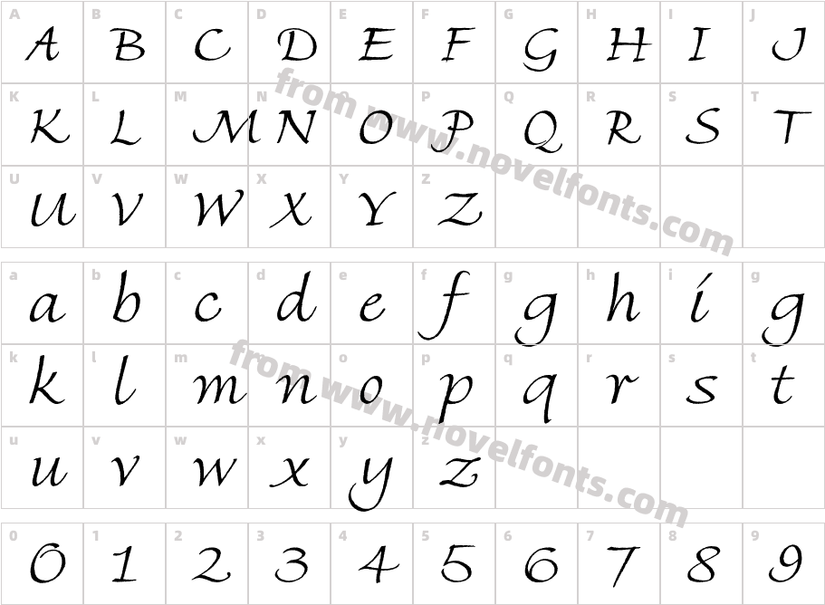 FineHandStdCharacter Map