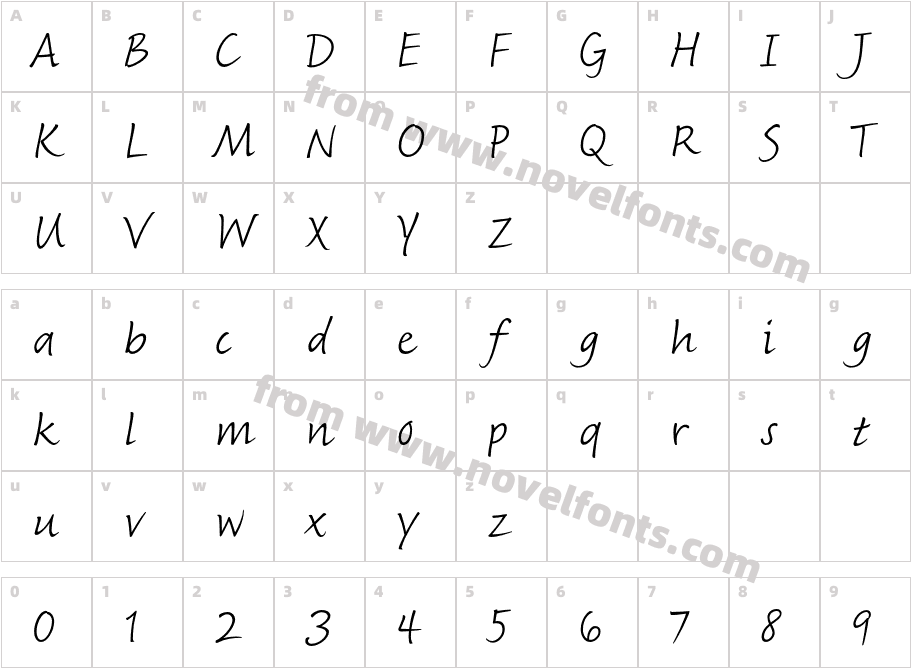 FineprintStd-LightCharacter Map