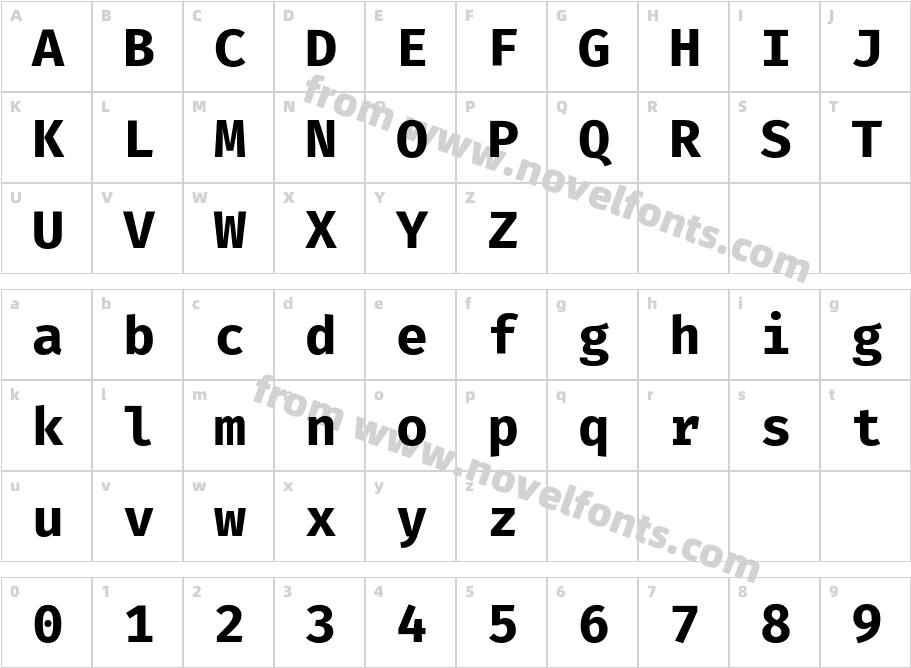 Fira Code BoldCharacter Map