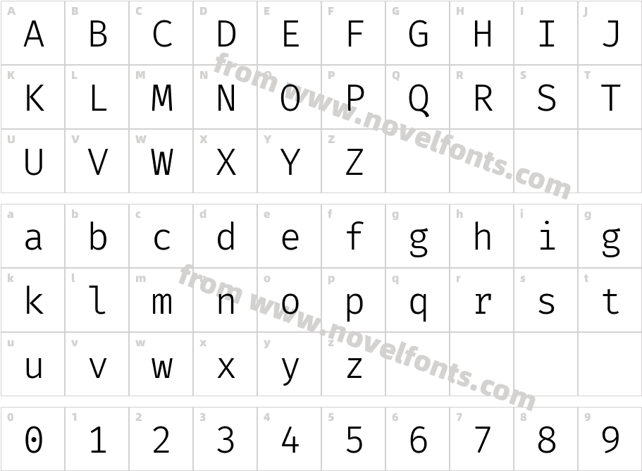 FiraCode-LightCharacter Map