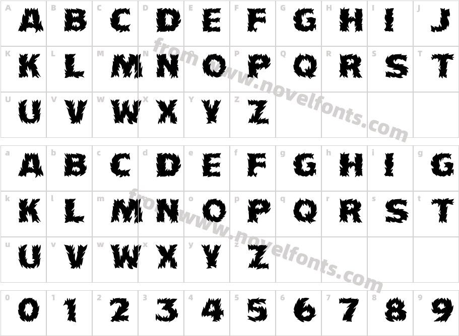 Firecat MediumCharacter Map