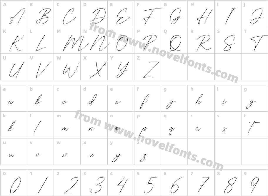 ClafitaMillerRegularCharacter Map