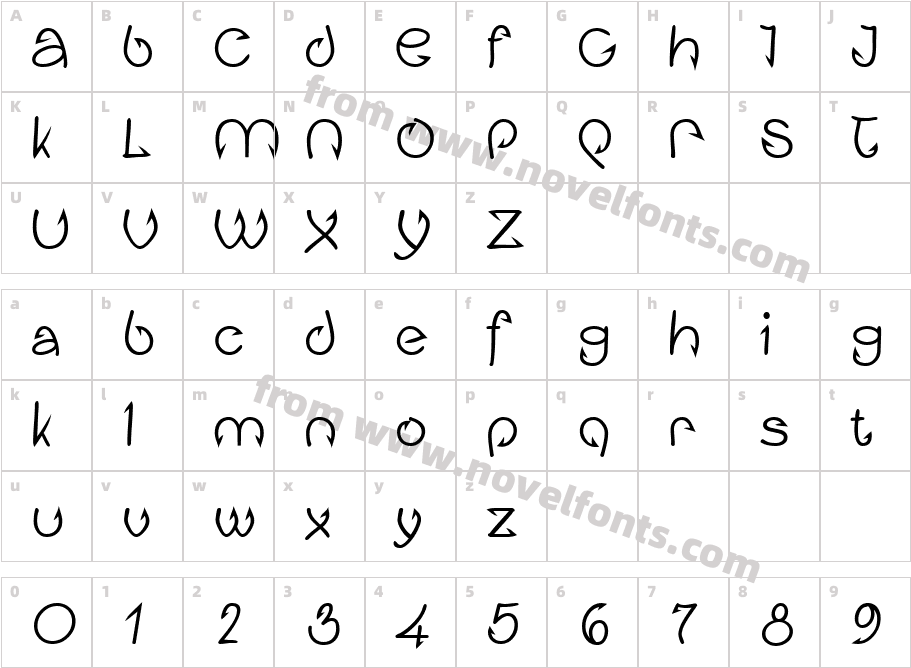 Fishhook BoldCharacter Map