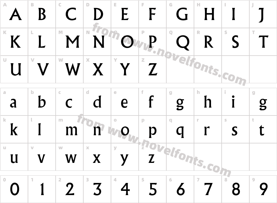 Flareserif821BT-RomanCharacter Map