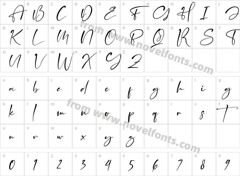 Flash Light ItalicCharacter Map