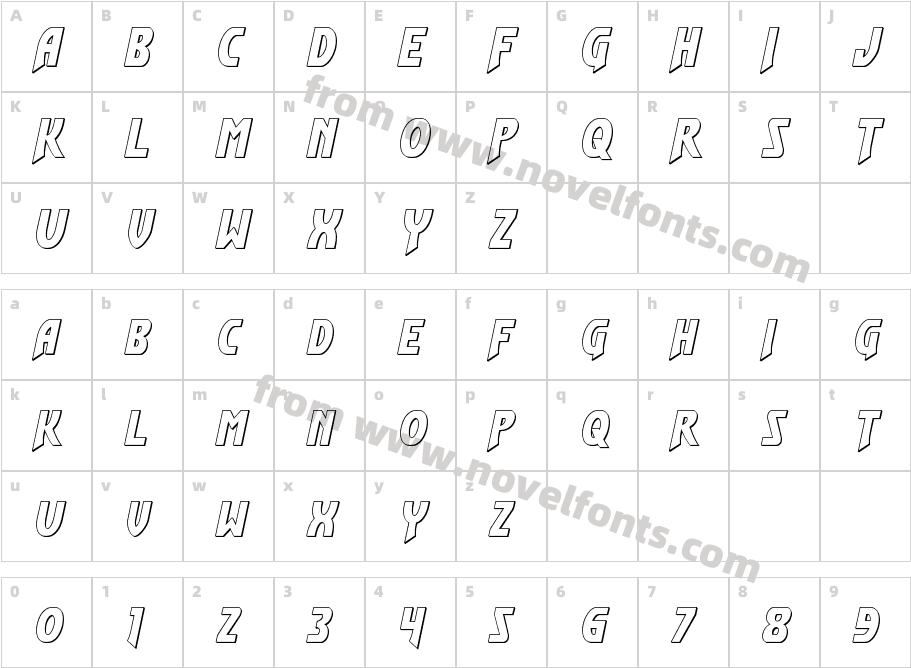 Flash Rogers OutlineCharacter Map