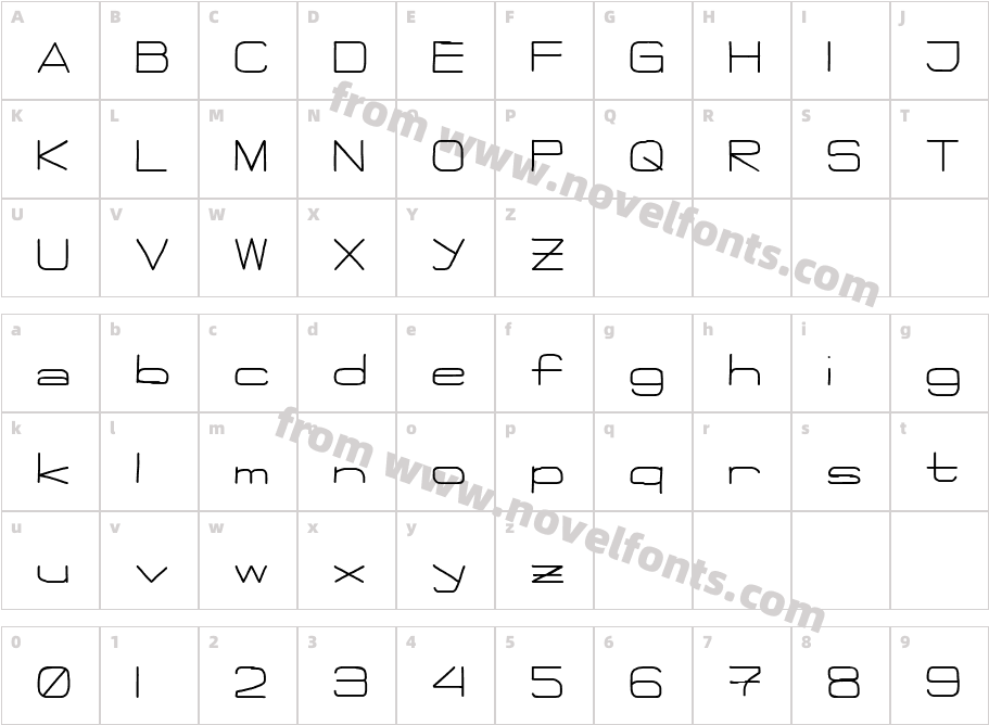 Flattie-MediumCharacter Map