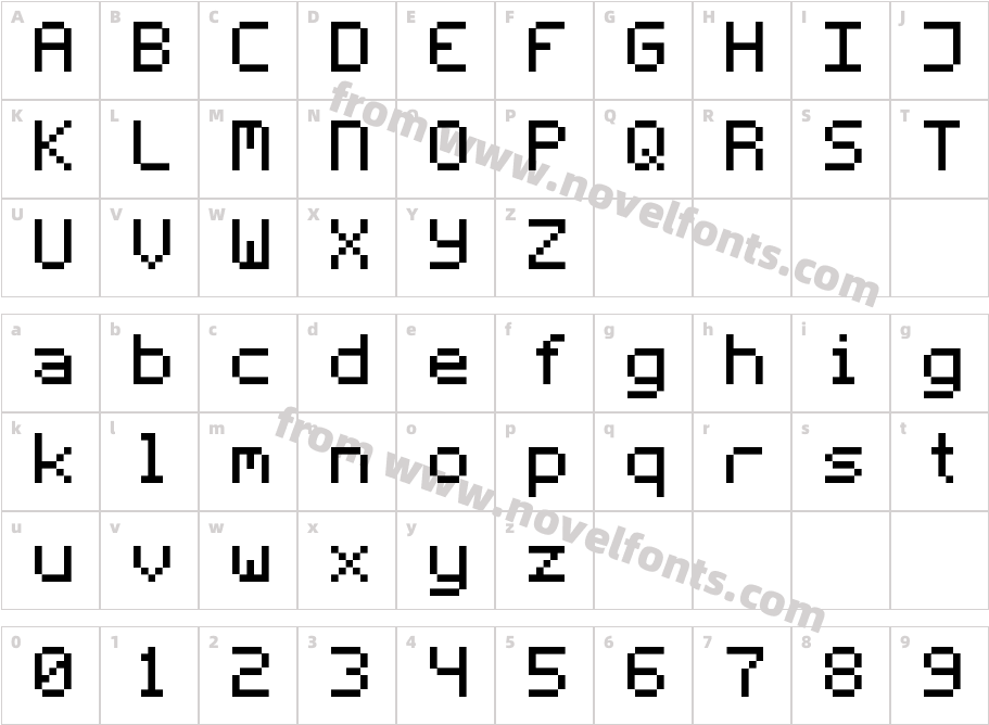 Fleftex MonoCharacter Map