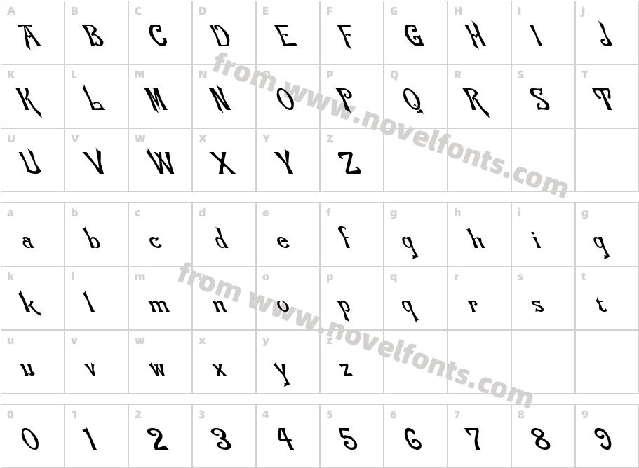 Flemish Normal LeftyCharacter Map