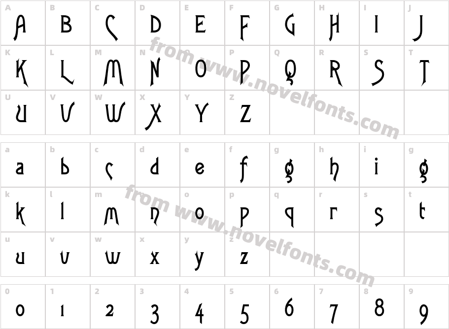 Fletch Condensed BoldCharacter Map