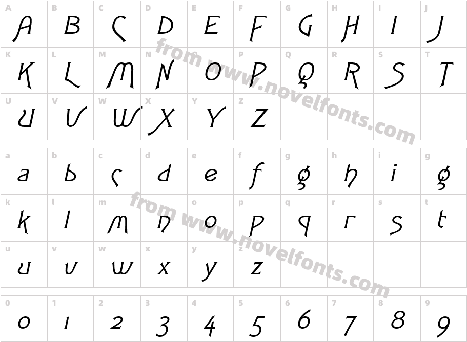 Fletch Wide ItalicCharacter Map