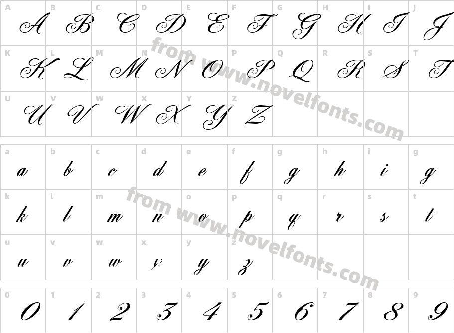 FleurishScriptCharacter Map