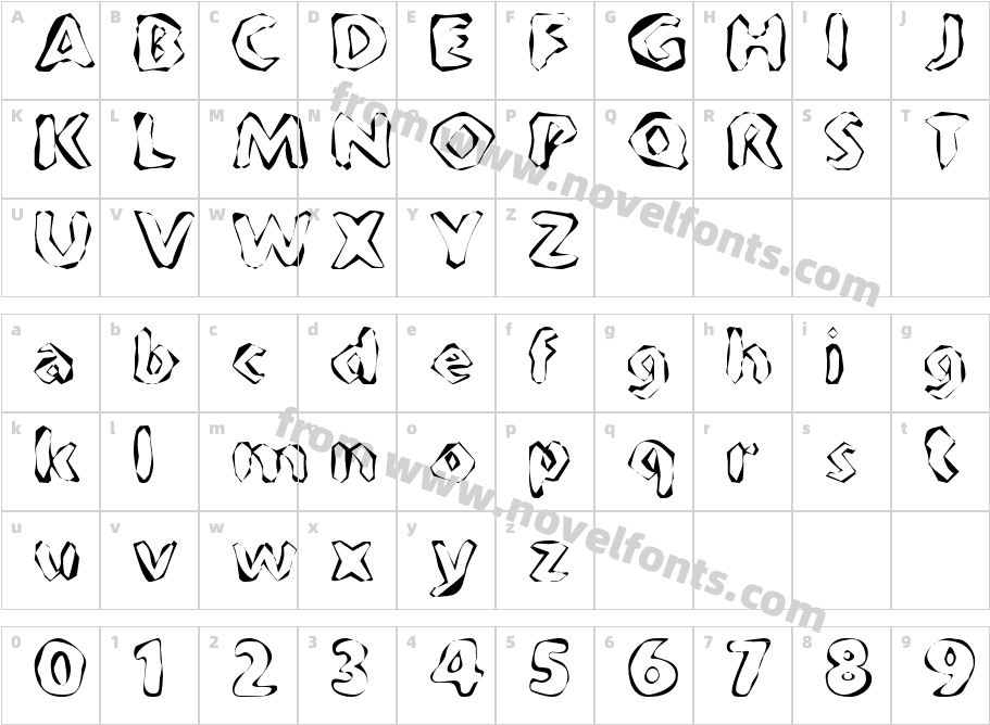 FlintPrintRegularSWFTECharacter Map