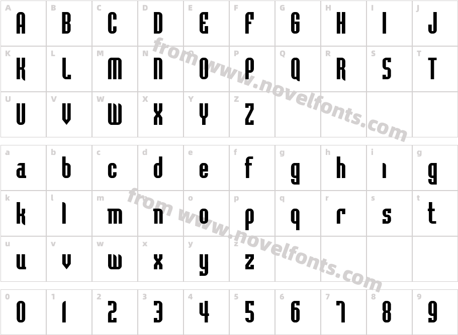 Flintstone BoldCharacter Map