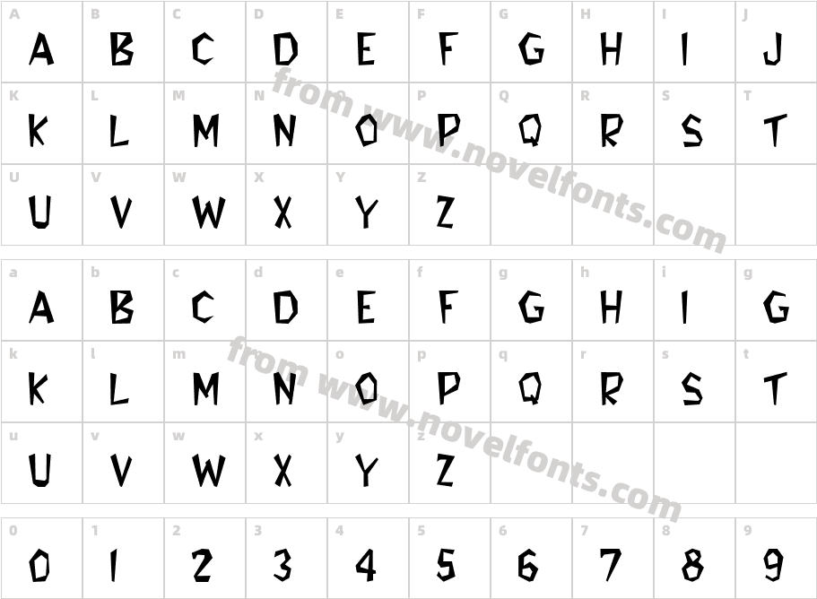 Flintstone RegularCharacter Map