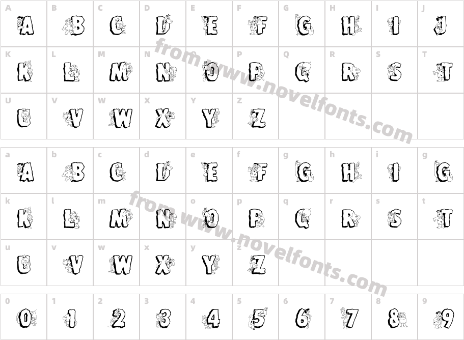 FlintstonesBT-RegularCharacter Map