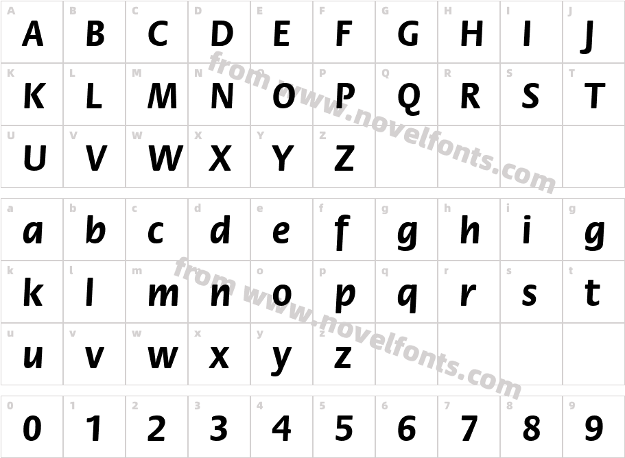 Flora ICG BoldCharacter Map