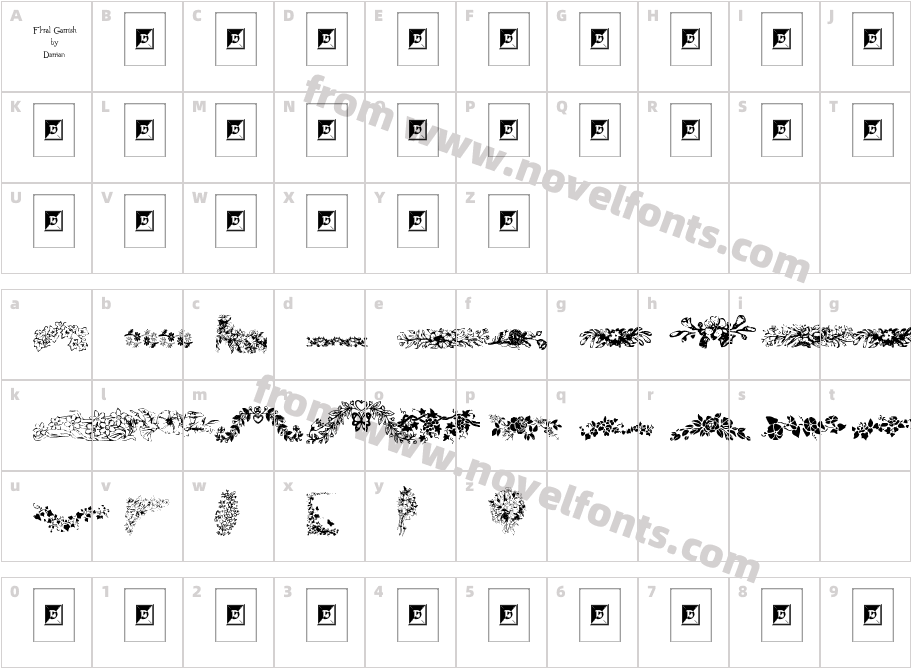 Floral GarnishCharacter Map