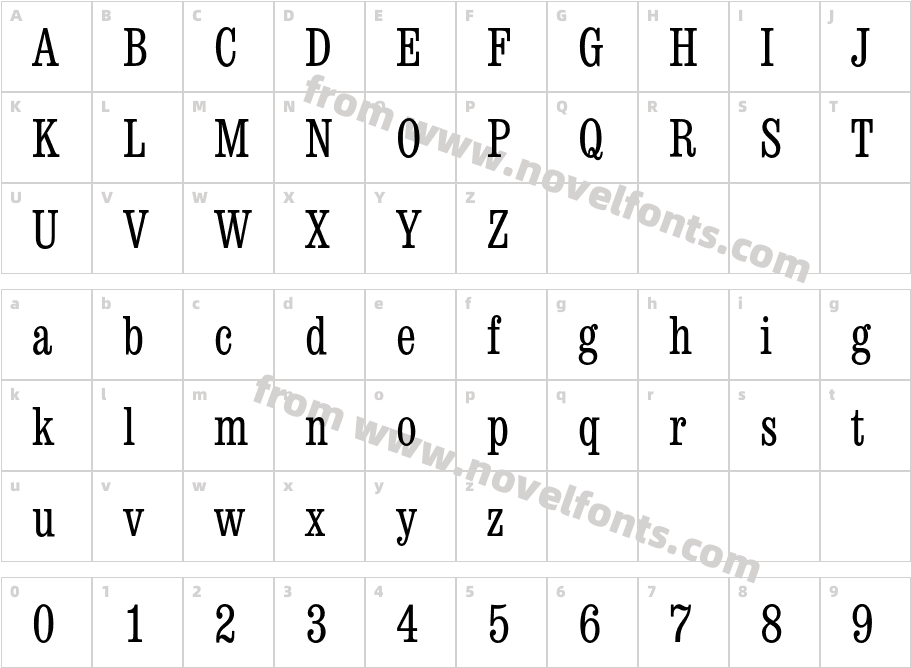 ClarendonCondensedBQ-LightCharacter Map