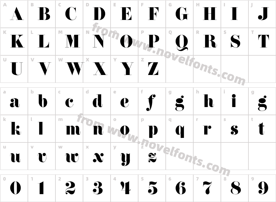 Florence-NormalCharacter Map