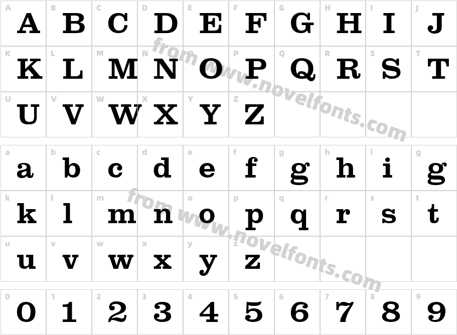 Clarion BoldCharacter Map