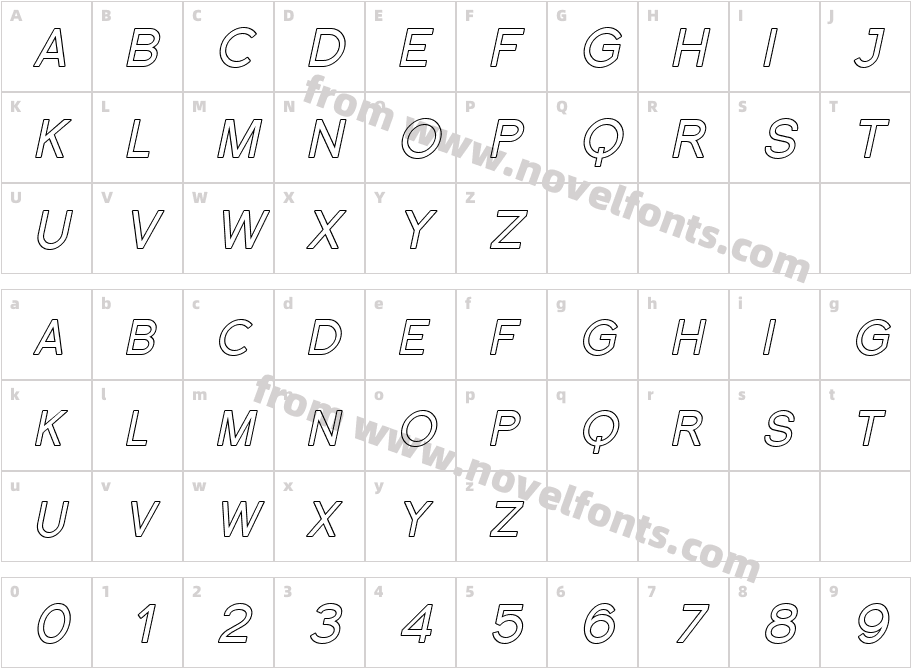 Florencesans SC Outline ItalicCharacter Map