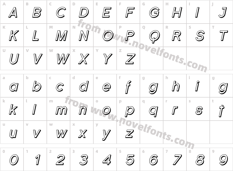 Florencesans Shaded ItalicCharacter Map