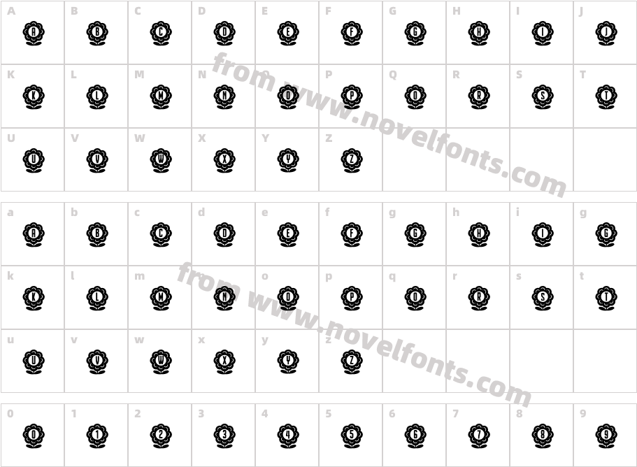 Flower Capitals 2 RegularCharacter Map