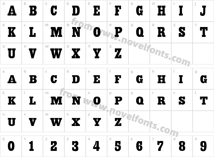 AIWood-AntiqueCondensedCharacter Map