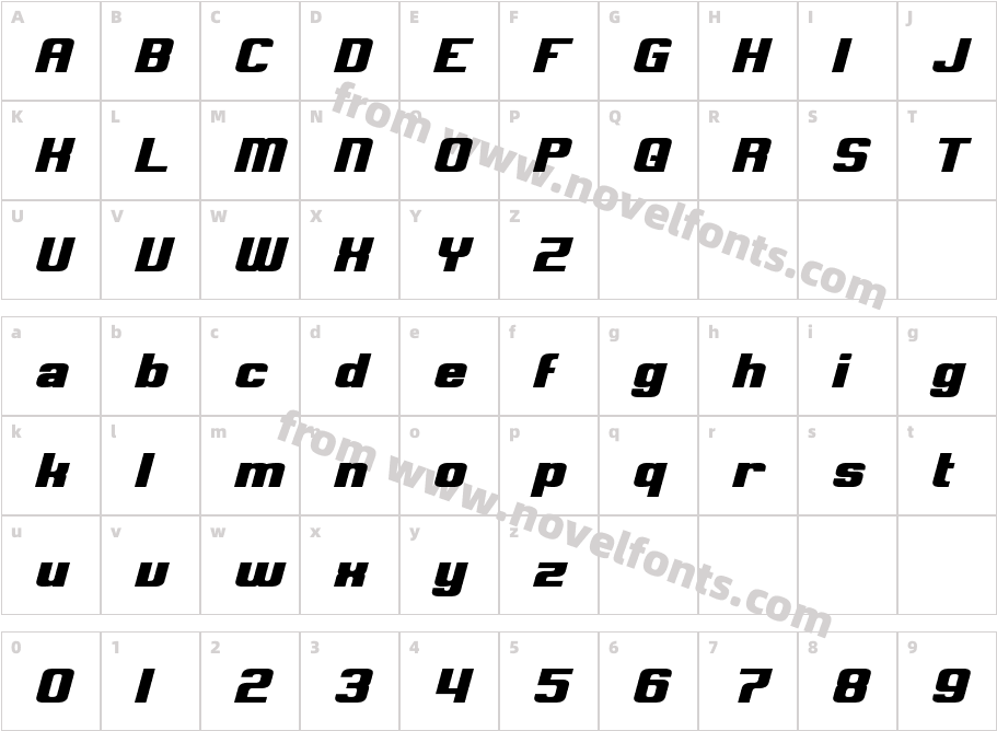 Clark ItalicCharacter Map