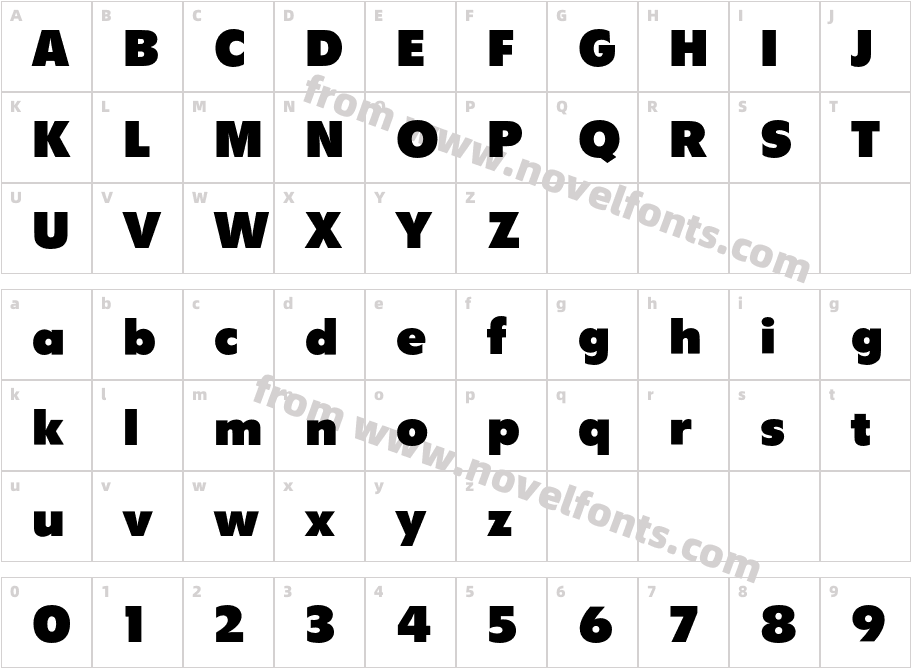 FlyerEF-BoldCharacter Map