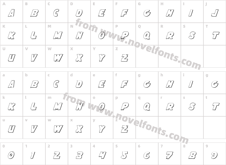 Flying Leatherneck OutlineCharacter Map