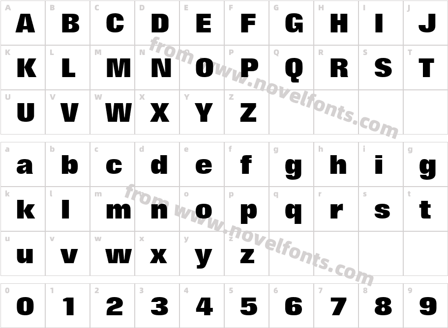 Folio Extra Bold BTCharacter Map