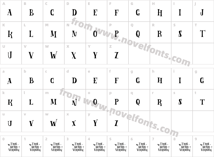 Follower Spooky Font Regular Demo VersionCharacter Map