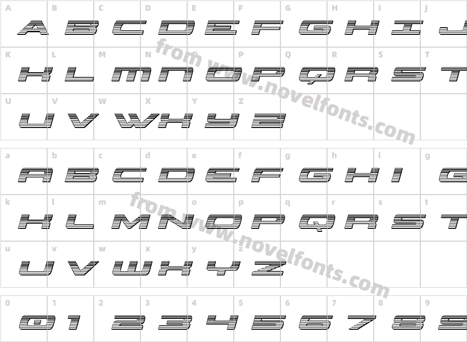 Classic Cobra Chrome ItalicCharacter Map