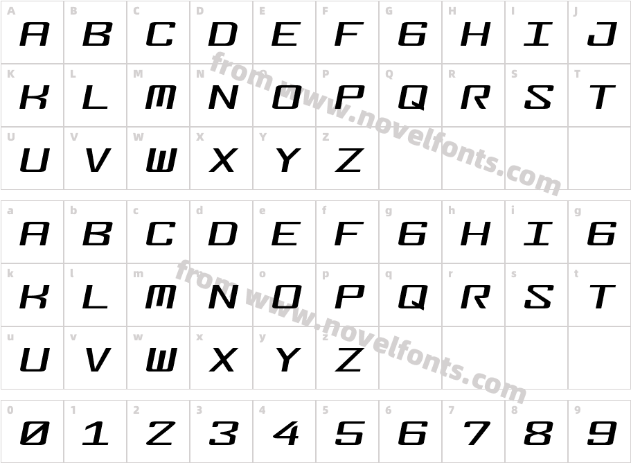 FonderianItalicCharacter Map