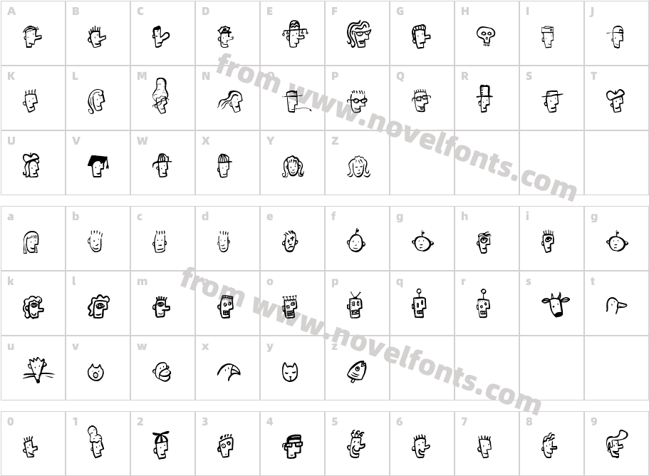 Font HeadsCharacter Map