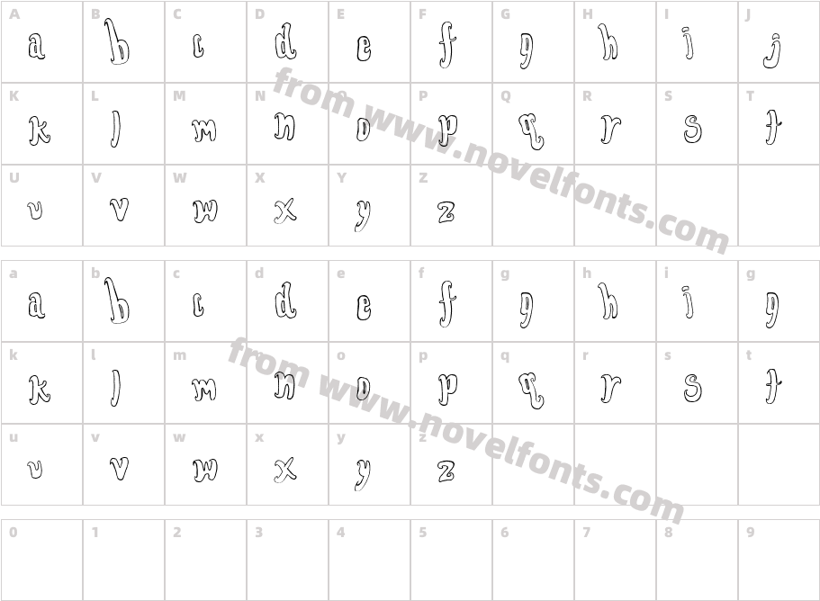 FontForTheDumped OutlineCharacter Map