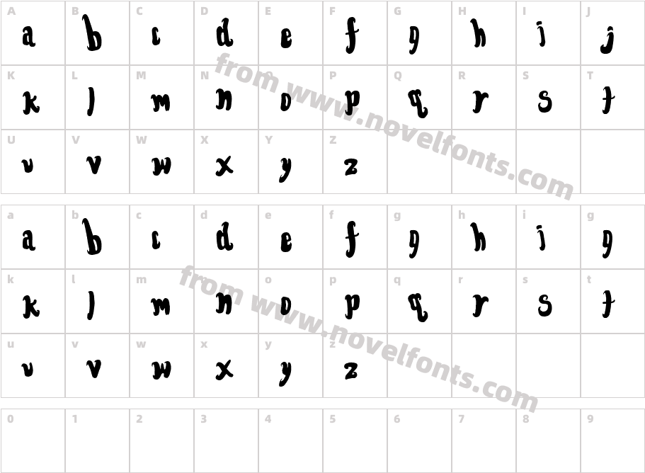 FontForTheDumpedCharacter Map