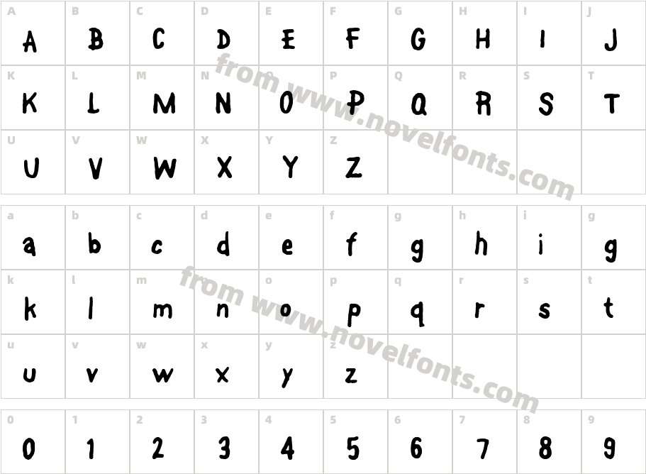 FontOnAStickCharacter Map