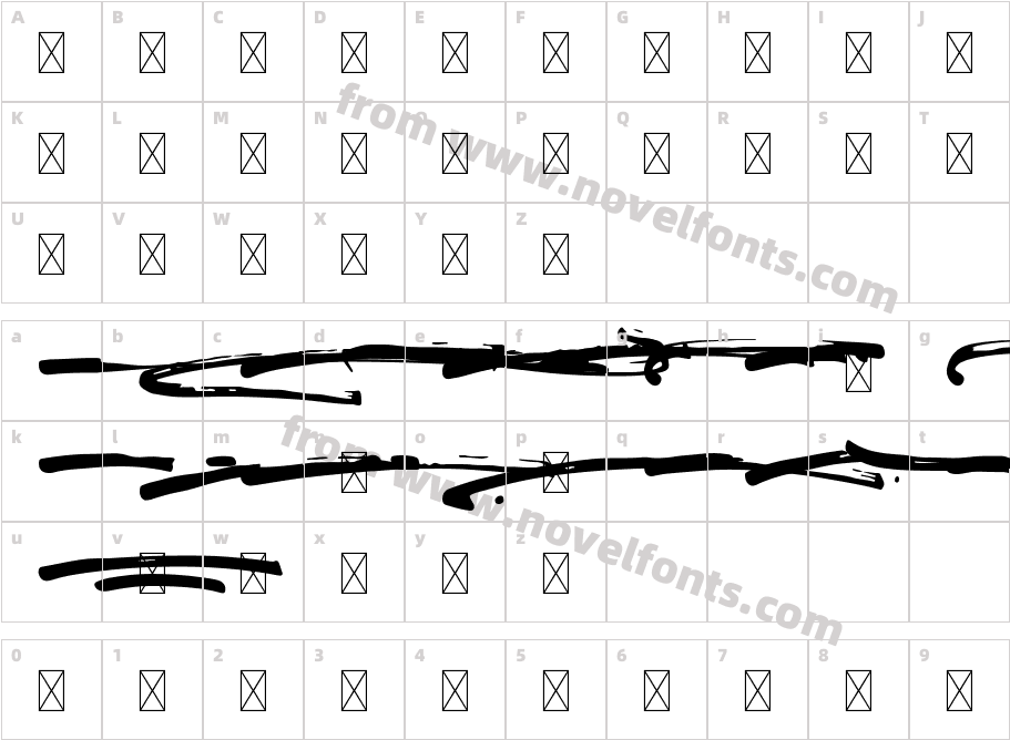 FontaniaSwashRegularCharacter Map