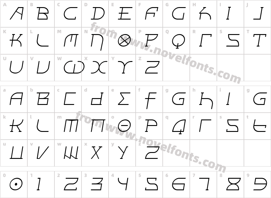 Fontcop IIICharacter Map