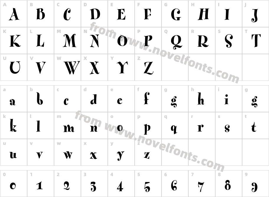 Fontesque-ExtraBoldCharacter Map