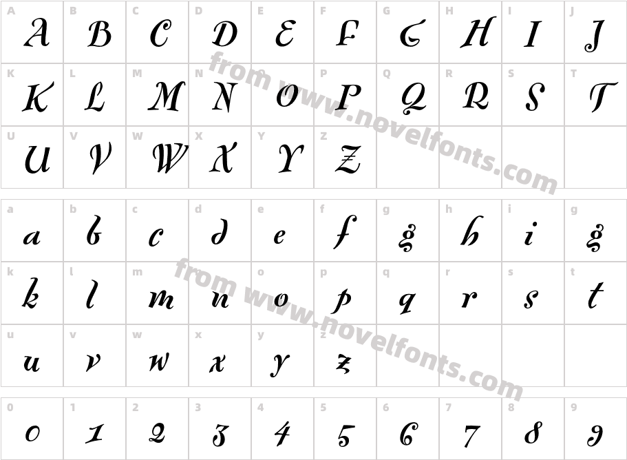 FontesqueText-BoldItalicCharacter Map