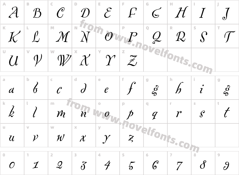 FontesqueText-ItalicCharacter Map