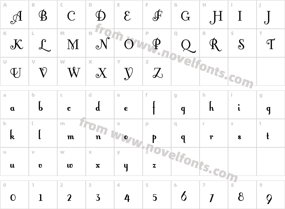 FontleroyBrownNFCharacter Map