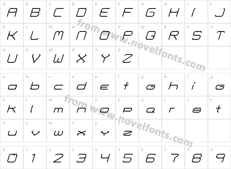 Fontmaker's Choice ItalicCharacter Map